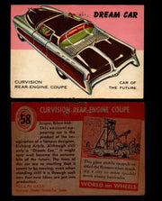 World on Wheels Topps 1954 Vintage Trading Cards #1-#100 You Pick Singles #58 Curvision Rear-Engine Coupe  - TvMovieCards.com