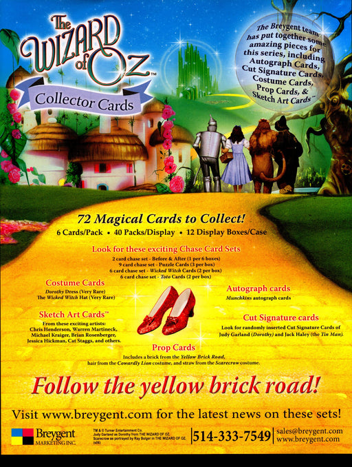 The Wizard of Oz Trading Card Dealer Sell Sheet Sale Ad Breygent 2006   - TvMovieCards.com