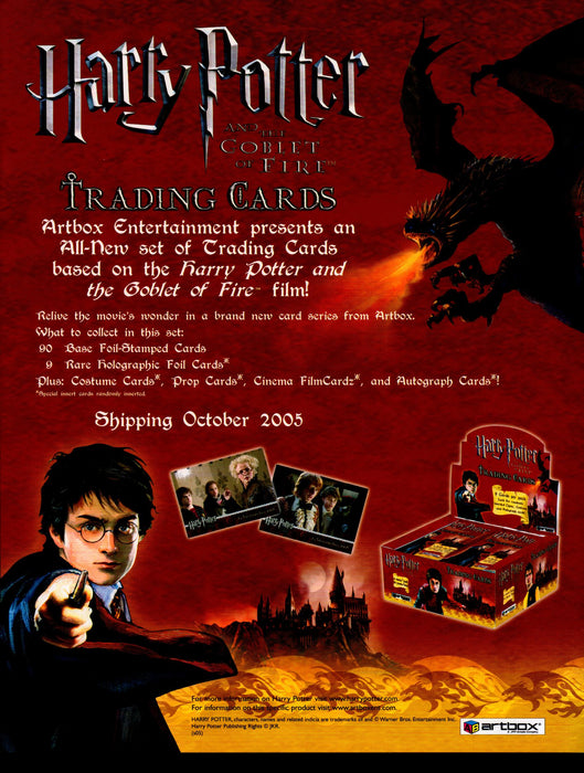 Harry Potter Goblet of Fire Trading Card Dealer Sell Sheet Sale Ad 2005   - TvMovieCards.com