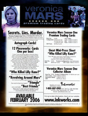 Veronica Mars Season One 1 Trading Card Dealer Sell Sheet Promotional Sale 2007   - TvMovieCards.com