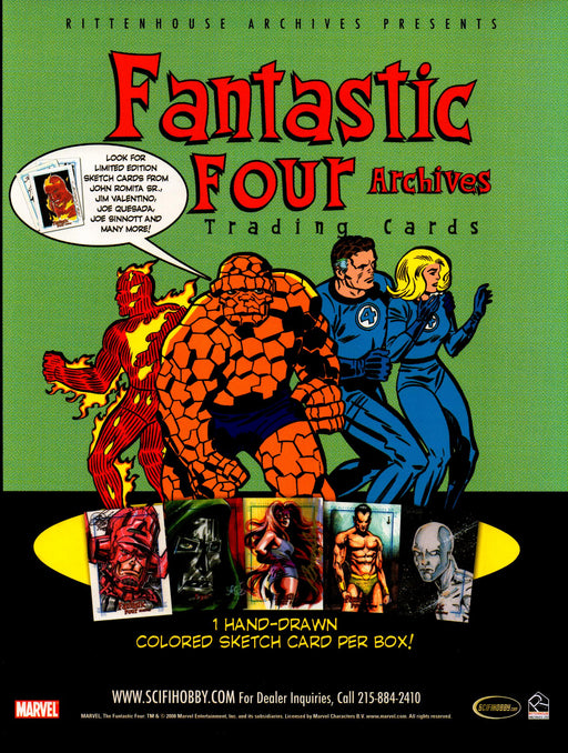 Fantastic Four Archives Trading Card Dealer Sell Sheet Promotional Sale 2008   - TvMovieCards.com