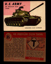 World on Wheels Topps 1954 Vintage Trading Cards #1-#100 You Pick Singles #85 U.S. Army 48 Medium Gun Tank  - TvMovieCards.com