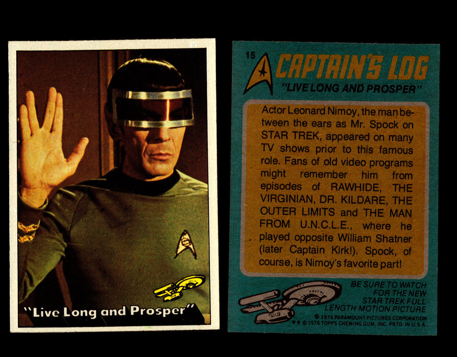 Star Trek 1976 Vintage Topps Trading Card #1-88 You Pick Singles #15  - TvMovieCards.com