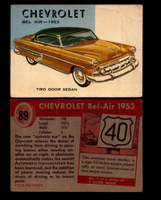 World on Wheels Topps 1954 Vintage Trading Cards #1-#100 You Pick Singles #89 1953 Chevrolet Bel-Air  - TvMovieCards.com