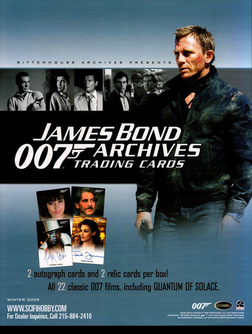 James Bond 007 Archives Trading Card Dealer Sell Sheet Sale Ad 2009   - TvMovieCards.com