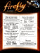 Firefly The Complete Collection Trading Card Dealer Sell Sheet Promotional Sale   - TvMovieCards.com