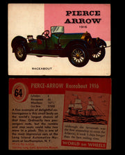 World on Wheels Topps 1954 Vintage Trading Cards #1-#100 You Pick Singles #64 1916 Pierce-Arrow Raceabout  - TvMovieCards.com