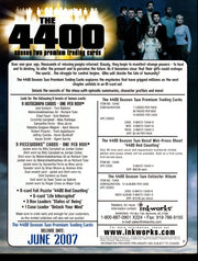 The 4400 Season Two 2 Trading Card Dealer Sell Sheet Promotional Sale 2007   - TvMovieCards.com