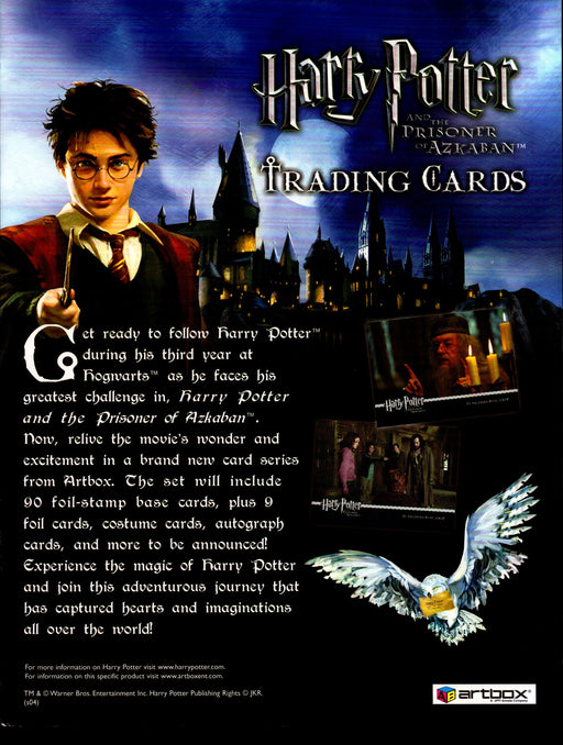 Harry Potter Prisoner of Azkaban Trading Dealer Sell Sheet Sale Ad 2004   - TvMovieCards.com