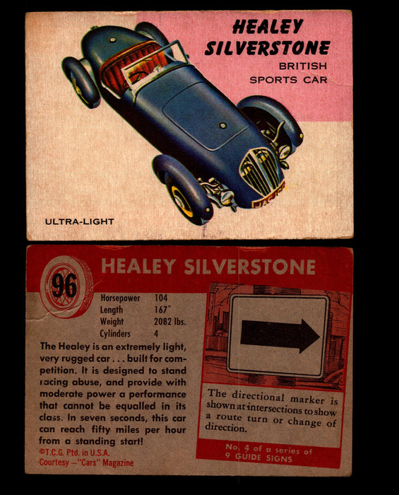 World on Wheels Topps 1954 Vintage Trading Cards #1-#100 You Pick Singles #96 Healey Silverstone  - TvMovieCards.com