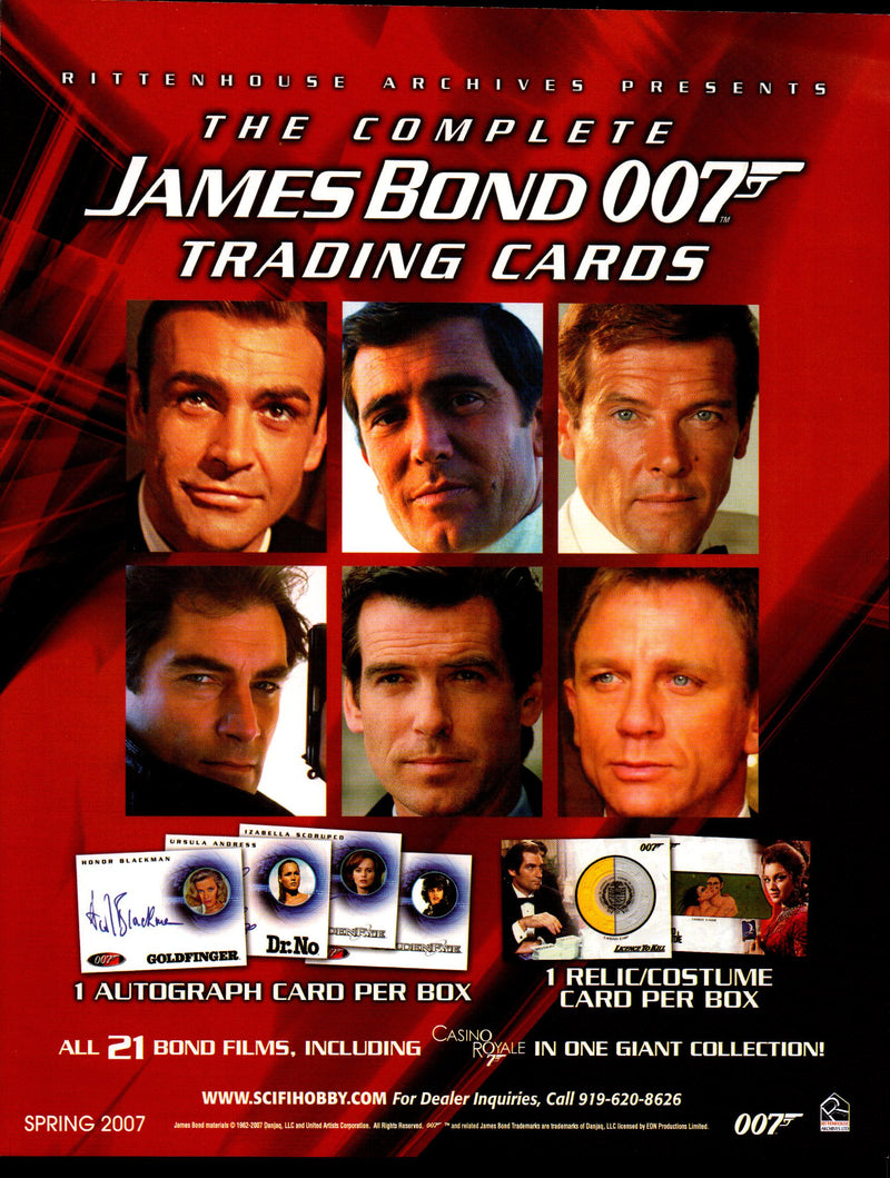 The Complete James Bond 007 Trading Card Dealer Sell Sheet Sale Ad 2007   - TvMovieCards.com