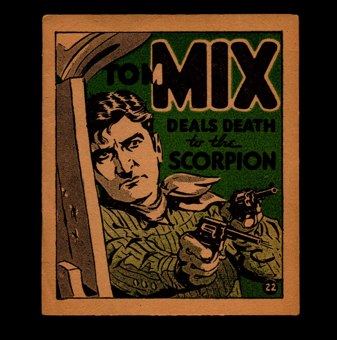 Tom Mix "Deals Death to Scorpion" Adventure Stories #22 1934 National Chicle Gum   - TvMovieCards.com