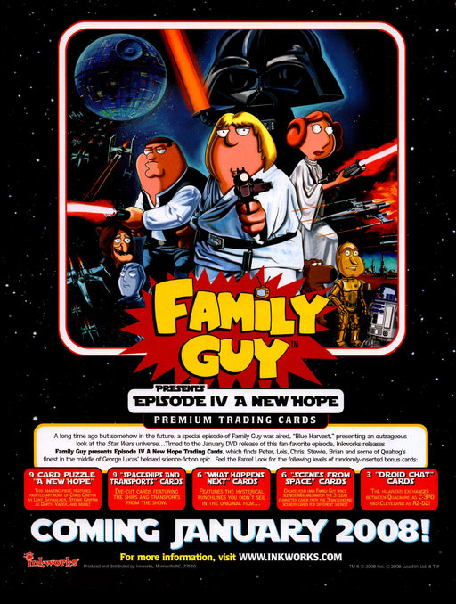Family Guy Episode IV A New Hope Trading Card Dealer Sell Sheet Promotional Sale   - TvMovieCards.com