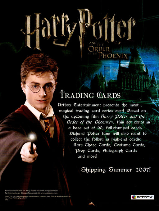 Harry Potter Order of the Phoenix Trading Card Dealer Sell Sheet Sale Ad 2007   - TvMovieCards.com