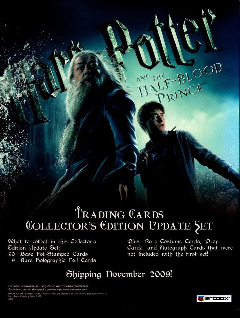 Harry Potter Half Blood Prince Trading Card Dealer Sell Sheet Sale Ad 2009   - TvMovieCards.com