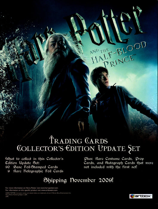 Harry Potter Half Blood Prince Trading Card Dealer Sell Sheet Sale Ad 2009   - TvMovieCards.com