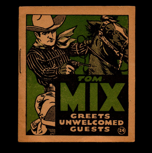 Tom Mix Greets Unwelcomed Guests Adventure Stories #24 1934 National Chicle Gum   - TvMovieCards.com