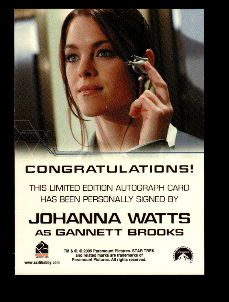 Star Trek Enterprise Season Four 4 Johanna Watts / Gannett Brooks Autograph Card   - TvMovieCards.com