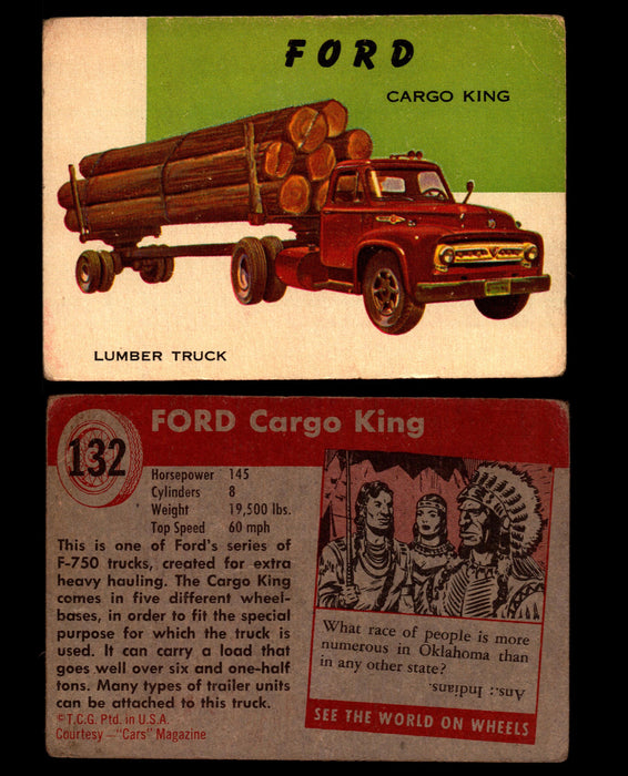 World on Wheels Topps 1954 Vintage Trading Cards #101-#160 You Pick Singles #132 Ford Cargo King Lumber Truck  - TvMovieCards.com