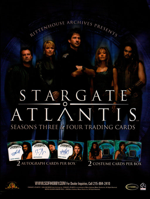 Stargate Atlantis Seasons 3 & 4 Trading Card Dealer Sell Sheet Promotional Sale   - TvMovieCards.com