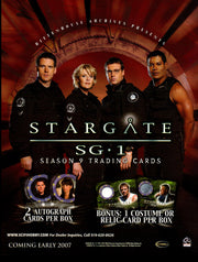 Stargate SG1 Season 9 Trading Card Dealer Sell Sheet Promotional Sale 2007   - TvMovieCards.com