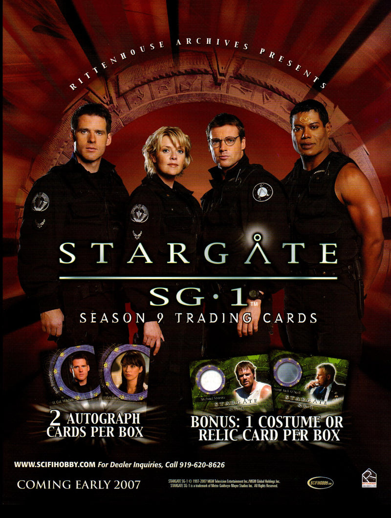 Stargate SG1 Season 9 Trading Card Dealer Sell Sheet Promotional Sale 2007   - TvMovieCards.com