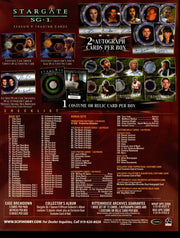 Stargate SG1 Season 9 Trading Card Dealer Sell Sheet Promotional Sale 2007   - TvMovieCards.com