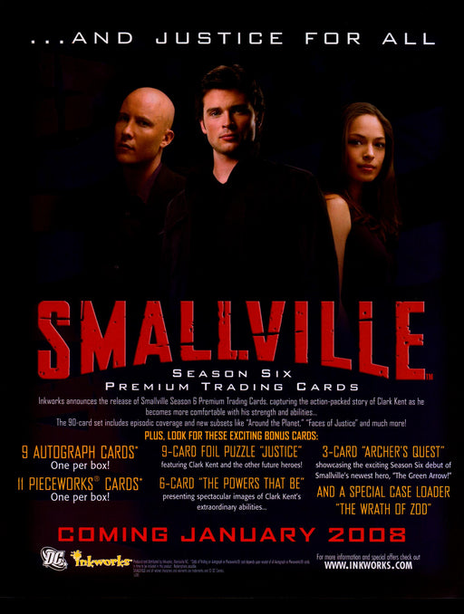 Smallville Season 6 Six Trading Card Dealer Sell Sheet Promotional Sale 2008   - TvMovieCards.com