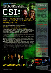 CSI Miami / NY Trading Card Dealer Sell Sheet Sale Ad Strickly Ink 2006   - TvMovieCards.com