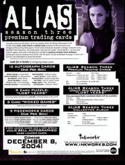 Alias Season 3 Three Trading Card Dealer Sell Sheet Promo Sale Jennifer Garner   - TvMovieCards.com