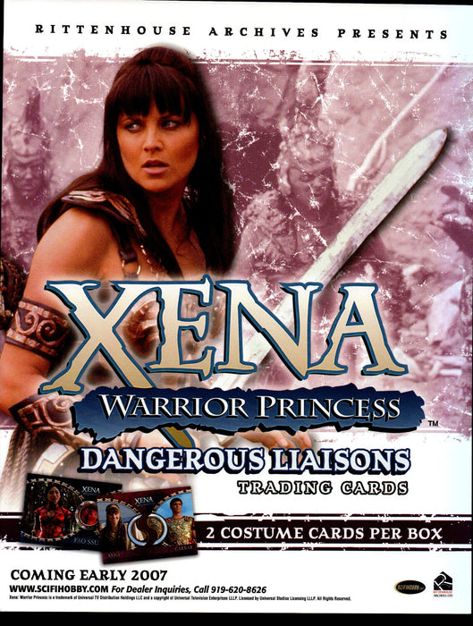 Xena Dangerous Liaisons Trading Card Dealer Sell Sheet Sale Promo Ad 2007   - TvMovieCards.com