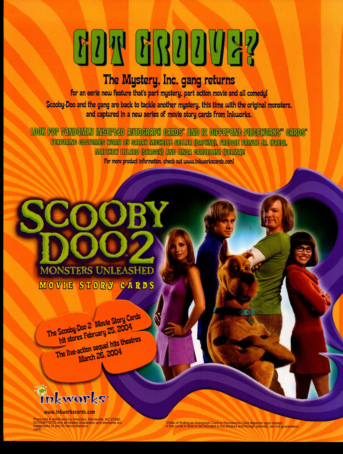 scooby doo 2 monsters unleashed 2004 dvd Scooby Doo 2 Movie Trading Card Dealer Sell Sheet Sale Promo Ad 2004 — TvMovieCards.com