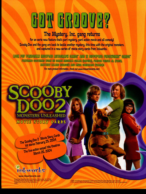 Scooby Doo 2 Movie Trading Card Dealer Sell Sheet Sale Promo Ad 2004   - TvMovieCards.com
