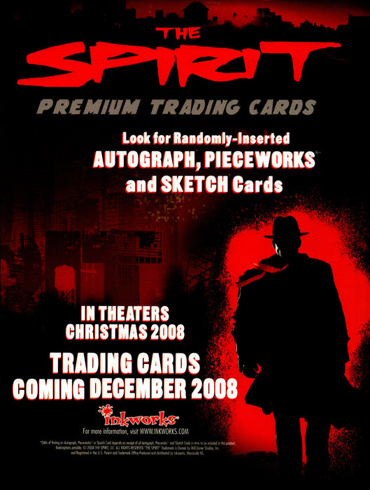 The Spirit Trading Card Dealer Sell Sheet Sale Promo Ad Inkworks 2008   - TvMovieCards.com