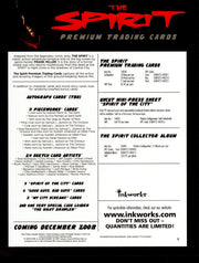 The Spirit Trading Card Dealer Sell Sheet Sale Promo Ad Inkworks 2008   - TvMovieCards.com
