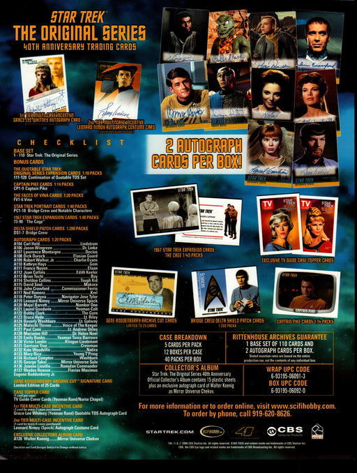 Star Trek TOS 40th Anniversary Series 1 Trading Card Dealer Sell Sheet Sale Ad   - TvMovieCards.com