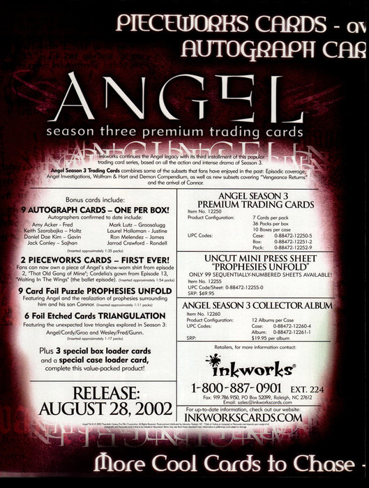 Buffy Season Six & Angel Season 3 Dealer Sell Sheet Sale Promo Ad Inkworks 2008   - TvMovieCards.com