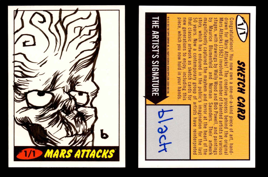 2013 Mars Attacks Invasion Artist Autograph You Pick Sketch Trading Card Topps #5 Steven Black  - TvMovieCards.com
