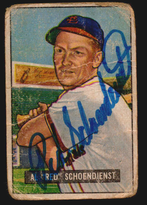1951 Bowman Baseball Autographed Signed Trading Card #10 Al "Red" Schoendienst   - TvMovieCards.com