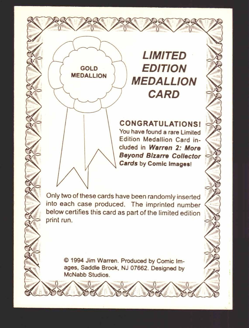 More Beyond Bizarre Jim Warren 2 Medallion Card Comic Images 1994   - TvMovieCards.com