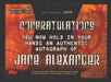 Terminator Salvation Movie Jane Alexander - Virginia Autograph Card 2009 Topps   - TvMovieCards.com