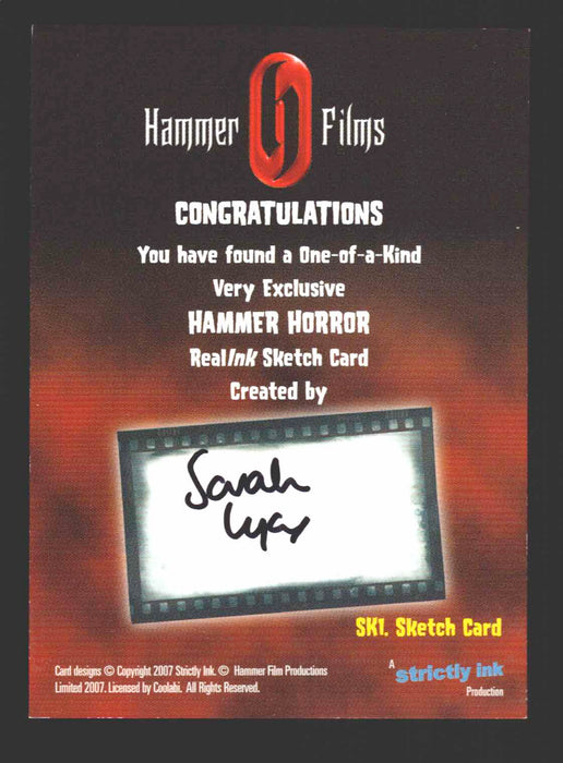 Hammer Horror Films Series 1 Sarah Lyons Artist Sketch Card 1/1 Strictly Ink   - TvMovieCards.com