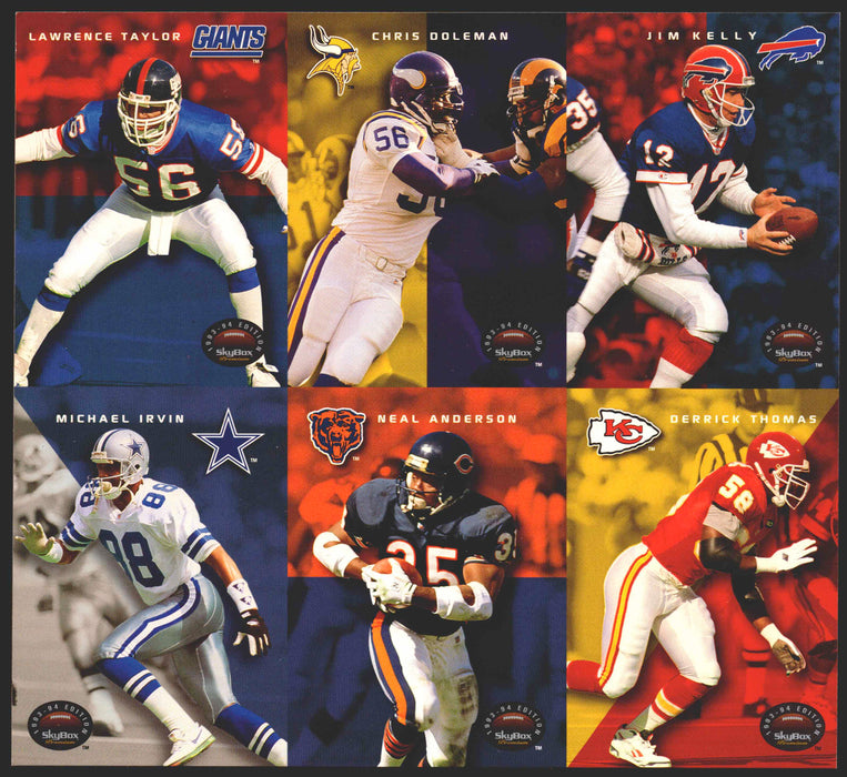 NFL 1993-94 Skybox Premium Edition Uncut 6 Card PROMO Sheet Football   - TvMovieCards.com