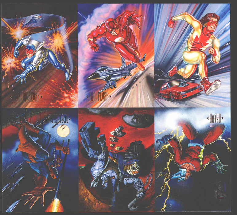 1994 DC Master Series Uncut 6 Card Promo Sheet Skybox Base Trading Cards   - TvMovieCards.com