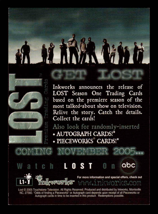 Lost Season 1 One L1-i (3 cast; inkworks.com exclusive) Promo Trading Card   - TvMovieCards.com