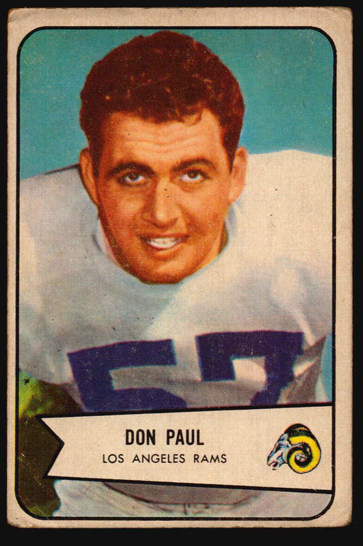1954 Bowman Football Trading Card - Don Paul #68 Los Angeles Rams   - TvMovieCards.com