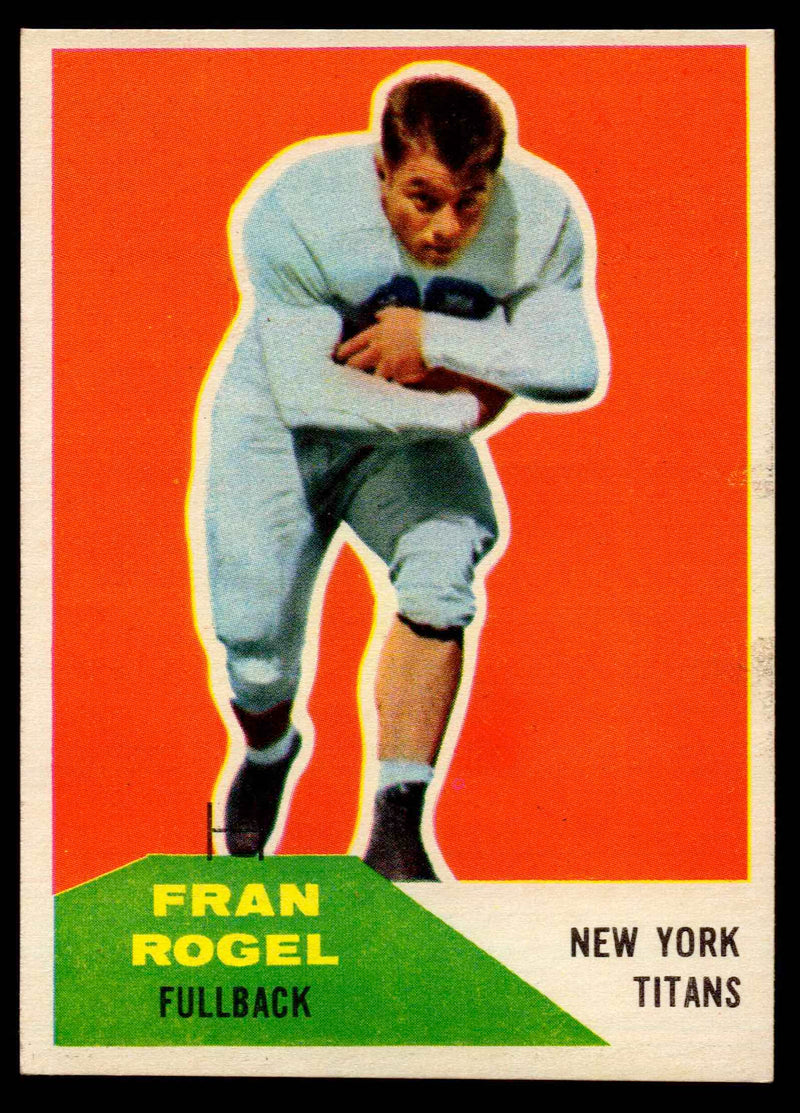 1960 Fleer Football ERROR Back Trading Card #43 Fran Rogel / #36 Bob Yates   - TvMovieCards.com