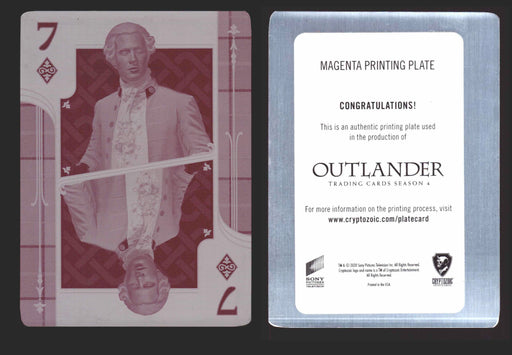 Outlander Season 4 Magenta Metal Printing Plate Chase 7 Diamonds Playing Card   - TvMovieCards.com