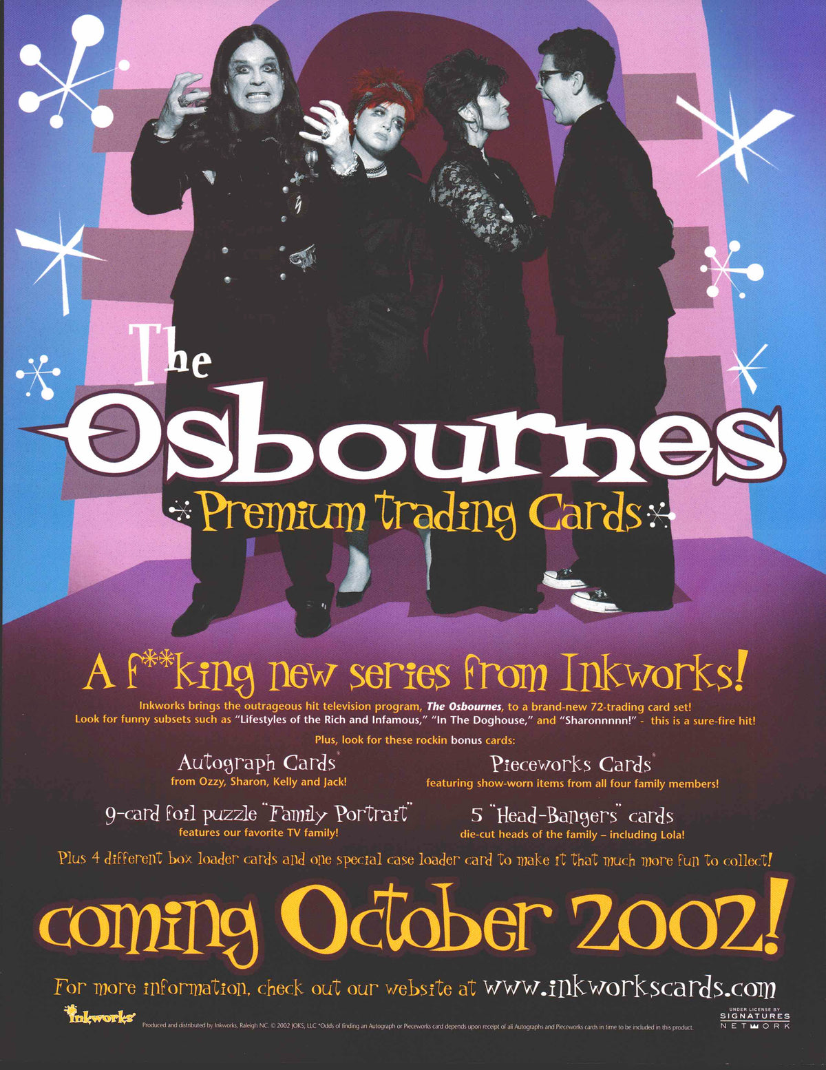 Checklist #72 The Osbournes 2002 Inkworks Trading Card