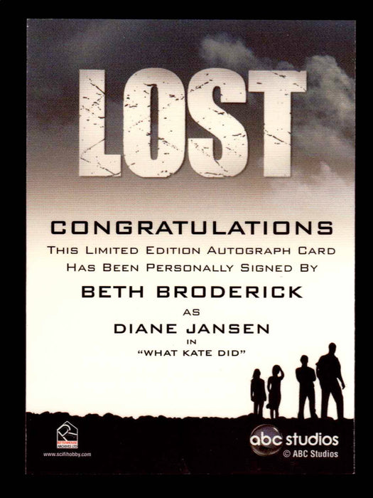 Lost Archives 2010 Beth Broderick as Diane Jansen Autograph Card   - TvMovieCards.com